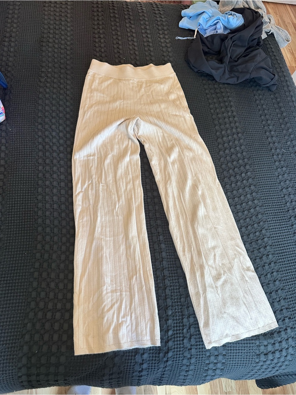 Abercrombie Ribbed Knit Wide-Leg Pants